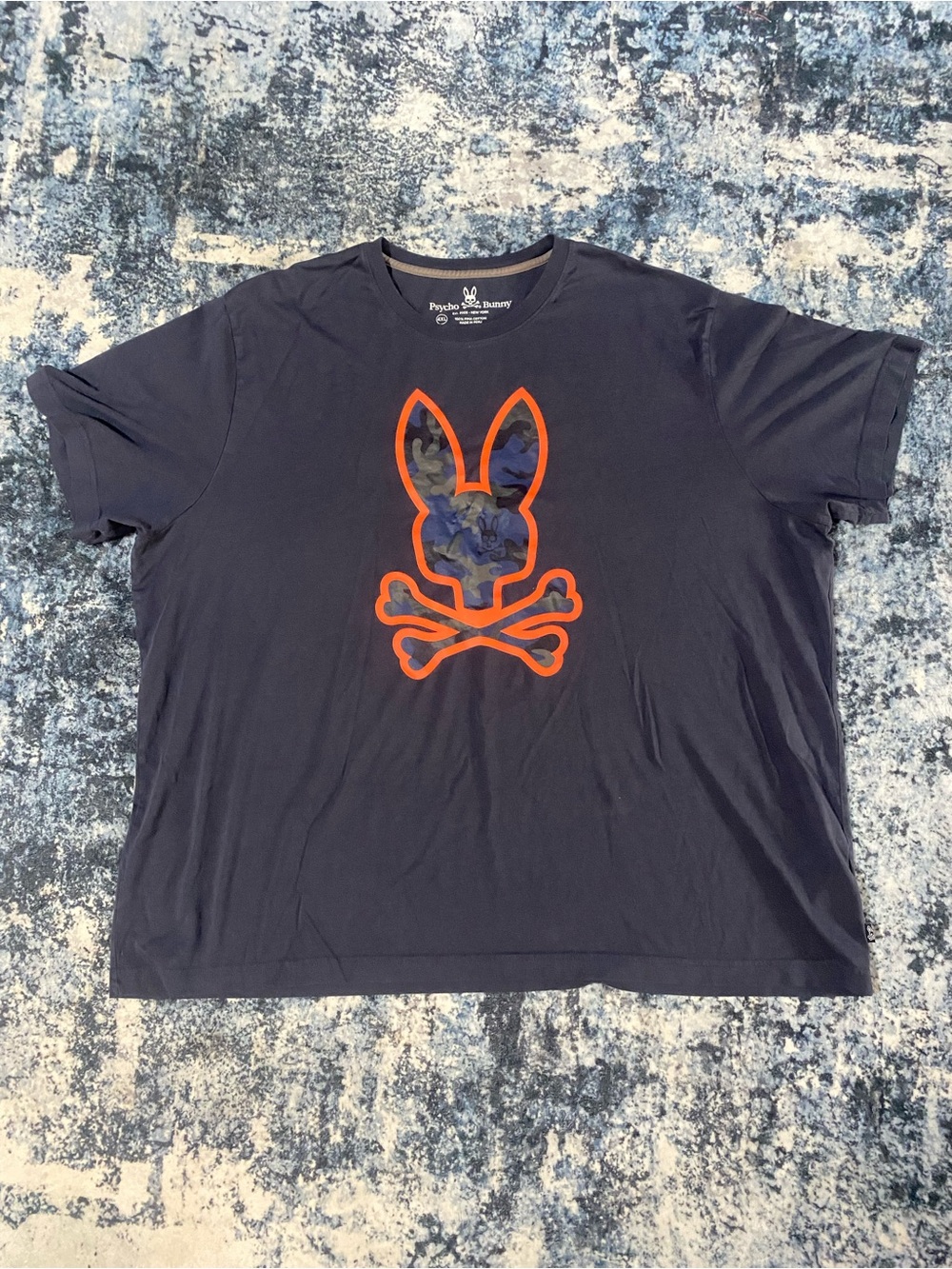 Psycho Bunny Allen Camo Bunny Graphic Tee Men’s 4XL North Sea Navy Streetwear